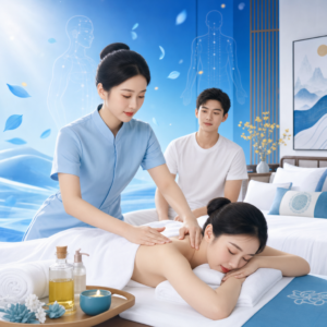 新婚夫妻装修后两人一起精油按摩